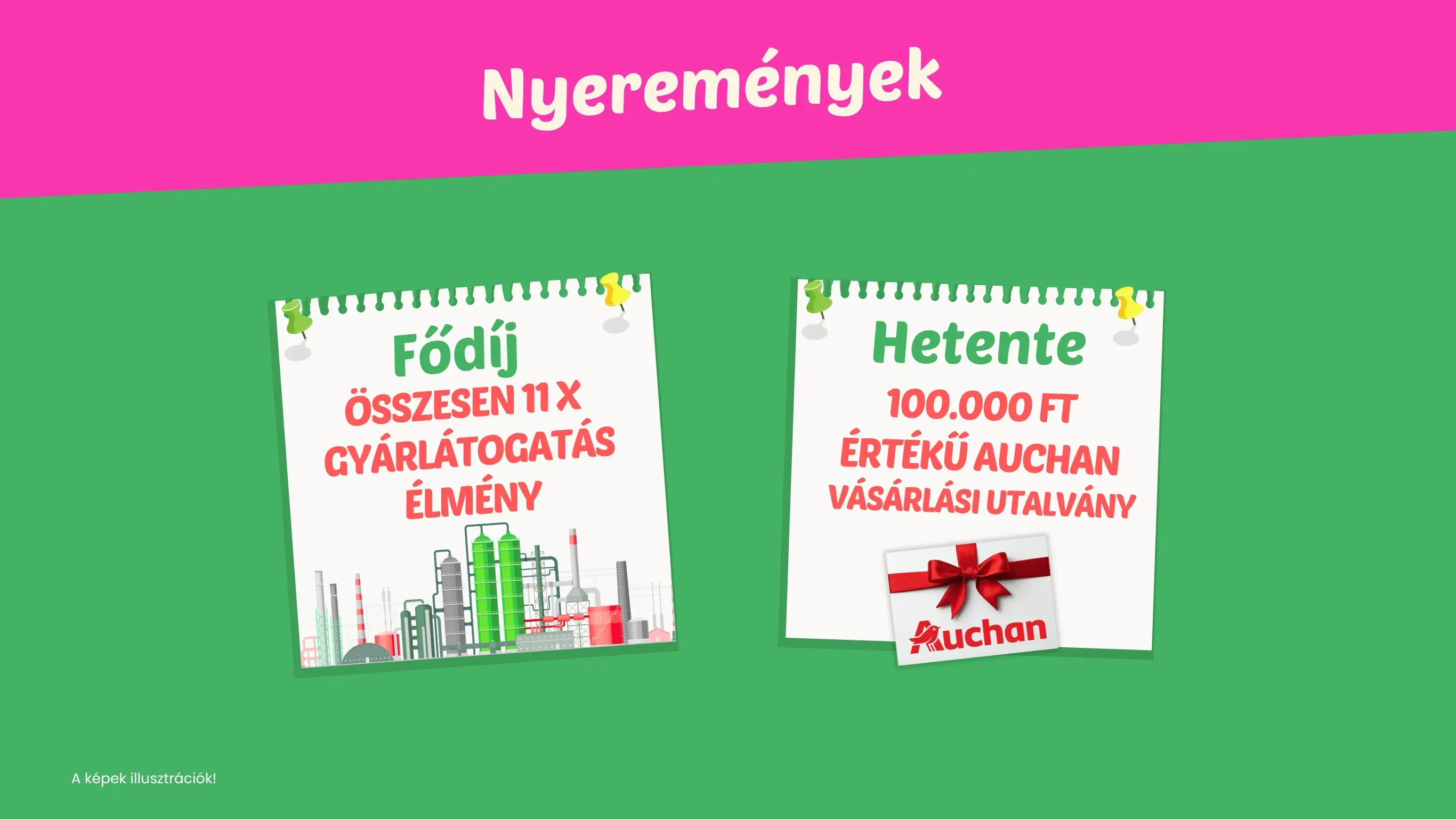A promócióban megnyerhető nyeremények plakátképe.
